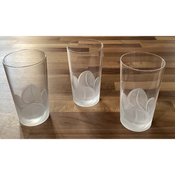 3 Cristal D'Arques Durand Highball Glasses Set Elegant Frosted Drink Tumblers - Picture 3 of 10